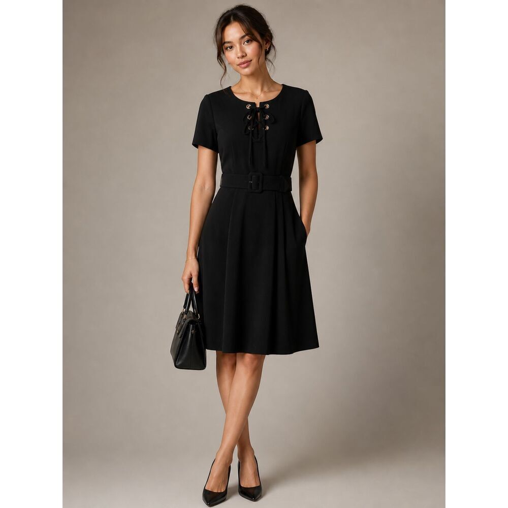 Oscar de la Renta Virgin Wool A-Line Dress Sz 4